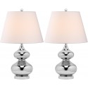 Safavieh Eva 24-inch H Double Gourd Glass Lamp Set of 2 - Silver/Off-White (LIT4086M-SET2)