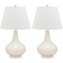 Safavieh Amy 24-inch H Gourd Glass Lamp Set of 2 - White/Off-White (LIT4087A-SET2)