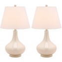 Safavieh Amy 24-inch H Gourd Glass Lamp Set of 2 - White/Off-White (LIT4087A-SET2)