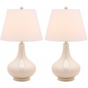 Safavieh Amy 24-inch H Gourd Glass Lamp Set of 2 - White/Off-White (LIT4087A-SET2)
