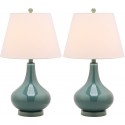 Safavieh Amy 24-inch H Gourd Glass Lamp Set of 2- Marine Blue/Off-White (LIT4087C-SET2)