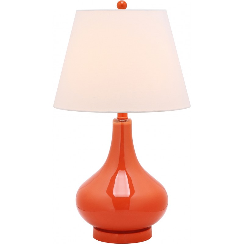 Safavieh Amy 24-inch H Gourd Glass Lamp Set of 2 - Blood Orange/Off-White (LIT4087D-SET2)