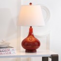 Safavieh Amy 24-inch H Gourd Glass Lamp Set of 2 - Red/Off-White (LIT4087E-SET2)