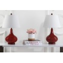 Safavieh Amy 24-inch H Gourd Glass Lamp Set of 2 - Red/Off-White (LIT4087E-SET2)