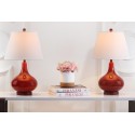 Safavieh Amy 24-inch H Gourd Glass Lamp Set of 2 - Red/Off-White (LIT4087E-SET2)