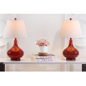Safavieh Amy 24-inch H Gourd Glass Lamp Set of 2 - Red/Off-White (LIT4087E-SET2)