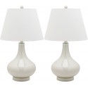 Safavieh Amy 24-inch H Gourd Glass Lamp Set of 2 - Pearl/Off-White (LIT4087F-SET2)