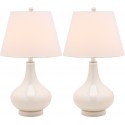 Safavieh Amy 24-inch H Gourd Glass Lamp Set of 2 - Pearl/Off-White (LIT4087F-SET2)