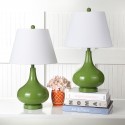 Safavieh Amy 24-inch H Gourd Glass Lamp Set of 2 - Green/Off-White (LIT4087G-SET2)