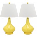 Safavieh Amy 24-inch H Gourd Glass Lamp Set of 2 - Yellow/Off-White (LIT4087H-SET2)