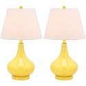 Safavieh Amy 24-inch H Gourd Glass Lamp Set of 2 - Yellow/Off-White (LIT4087H-SET2)