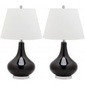 Safavieh Amy 24-inch H Gourd Glass Lamp Set of 2 - Black/Off-White (LIT4087J-SET2)