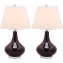 Safavieh Amy 24-inch H Gourd Glass Lamp Set of 2 - Black/Off-White (LIT4087J-SET2)