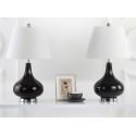 Safavieh Amy 24-inch H Gourd Glass Lamp Set of 2 - Black/Off-White (LIT4087J-SET2)