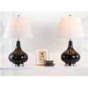 Safavieh Amy 24-inch H Gourd Glass Lamp Set of 2 - Black/Off-White (LIT4087J-SET2)