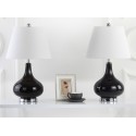 Safavieh Amy 24-inch H Gourd Glass Lamp Set of 2 - Black/Off-White (LIT4087J-SET2)