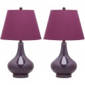 Safavieh Amy 24-inch H Gourd Glass Lamp Set of 2 - Dark Purple (LIT4087K-SET2)