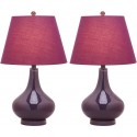Safavieh Amy 24-inch H Gourd Glass Lamp Set of 2 - Dark Purple (LIT4087K-SET2)