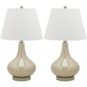 Safavieh Amy 24-inch H Gourd Glass Lamp Set of 2 - Taupe/Off-White (LIT4087L-SET2)