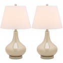 Safavieh Amy 24-inch H Gourd Glass Lamp Set of 2 - Taupe/Off-White (LIT4087L-SET2)