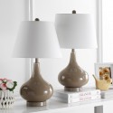 Safavieh Amy 24-inch H Gourd Glass Lamp Set of 2 - Taupe/Off-White (LIT4087L-SET2)