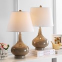 Safavieh Amy 24-inch H Gourd Glass Lamp Set of 2 - Taupe/Off-White (LIT4087L-SET2)