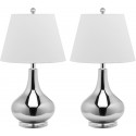 Safavieh Amy 24-inch H Gourd Glass Lamp Set of 2 - Silver/Off-White (LIT4087N-SET2)