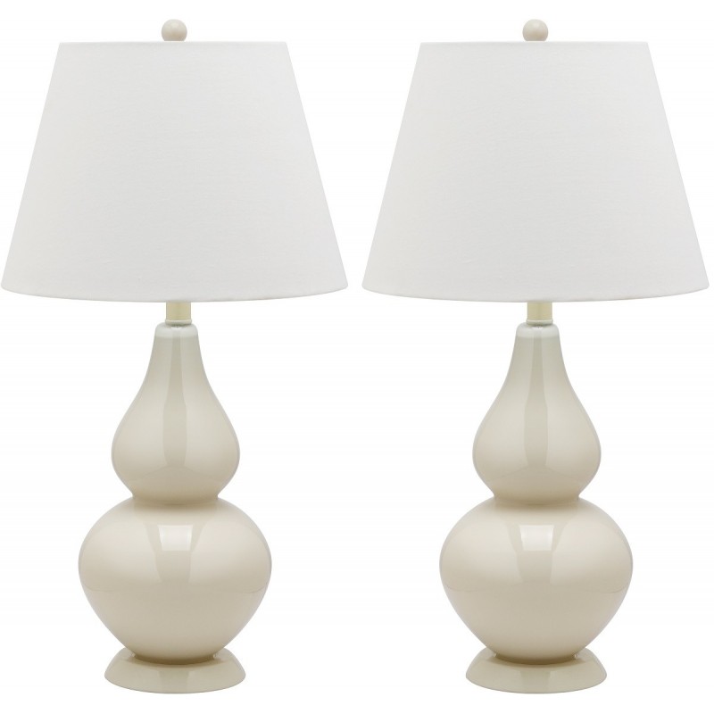 Safavieh Cybil 26-inch H Double Gourd Lamp Set of 2 - White/Off-White (LIT4088A-SET2)