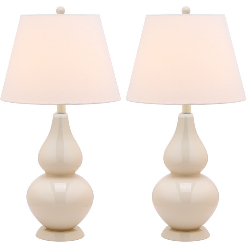Safavieh Cybil 26-inch H Double Gourd Lamp Set of 2 - White/Off-White (LIT4088A-SET2)