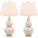 Safavieh Cybil 26-inch H Double Gourd Lamp Set of 2 - White/Off-White (LIT4088A-SET2)