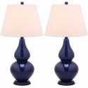 Safavieh Cybil 26-inch H Double Gourd Lamp Set of 2 - Navy/Off-White (LIT4088B-SET2)