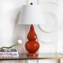 Safavieh Cybil 26-inch H Double Gourd Lamp Set of 2 - Blood Orange/Off-White (LIT4088D-SET2)