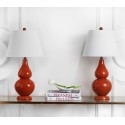 Safavieh Cybil 26-inch H Double Gourd Lamp Set of 2 - Blood Orange/Off-White (LIT4088D-SET2)