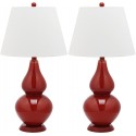 Safavieh Cybil 26-inch H Double Gourd Lamp Set of 2 - Red/Off-White (LIT4088E-SET2)