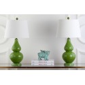 Safavieh Cybil 26-inch H Double Gourd Lamp Set of 2 - Green/Off-White (LIT4088G-SET2)