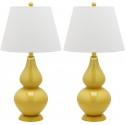 Safavieh Cybil 26-inch H Double Gourd Lamp Set of 2 - Yellow/Off-White (LIT4088H-SET2)