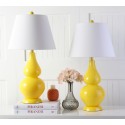 Safavieh Cybil 26-inch H Double Gourd Lamp Set of 2 - Yellow/Off-White (LIT4088H-SET2)