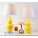 Safavieh Cybil 26-inch H Double Gourd Lamp Set of 2 - Yellow/Off-White (LIT4088H-SET2)