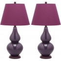 Safavieh Cybil 26-inch H Double Gourd Lamp Set of 2 - Dark Purple (LIT4088K-SET2)