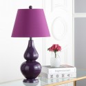 Safavieh Cybil 26-inch H Double Gourd Lamp Set of 2 - Dark Purple (LIT4088K-SET2)