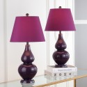 Safavieh Cybil 26-inch H Double Gourd Lamp Set of 2 - Dark Purple (LIT4088K-SET2)