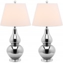 Safavieh Cybil 26-inch H Double Gourd Lamp Set of  2-  Silver/Off-White (LIT4088N-SET2)