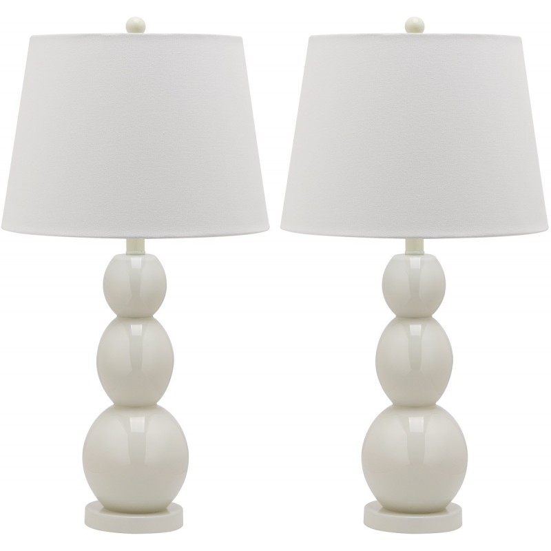 Safavieh Jayne 26.5-inch H Three Sphere Glass Lamp Set of 2 - White/Off-White (LIT4089A-SET2)