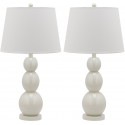 Safavieh Jayne 26.5-inch H Three Sphere Glass Lamp Set of 2 - White/Off-White (LIT4089A-SET2)