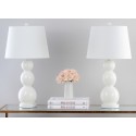 Safavieh Jayne 26.5-inch H Three Sphere Glass Lamp Set of 2 - White/Off-White (LIT4089A-SET2)