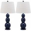 Safavieh Jayne 26.5-inch H Three Sphere Glass Lamp Set of 2 - Navy/Off-White (LIT4089B-SET2)