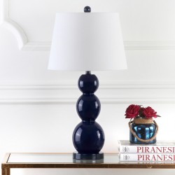 Safavieh Jayne 26.5-inch H Three Sphere Glass Lamp Set of 2 - Navy/Off-White (LIT4089B-SET2)