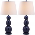 Safavieh Jayne 26.5-inch H Three Sphere Glass Lamp Set of 2 - Navy/Off-White (LIT4089B-SET2)