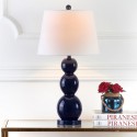 Safavieh Jayne 26.5-inch H Three Sphere Glass Lamp Set of 2 - Navy/Off-White (LIT4089B-SET2)