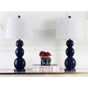 Safavieh Jayne 26.5-inch H Three Sphere Glass Lamp Set of 2 - Navy/Off-White (LIT4089B-SET2)